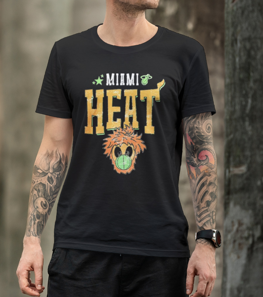 Miami Heat Burnie Basketball Court Culture T-Shirt