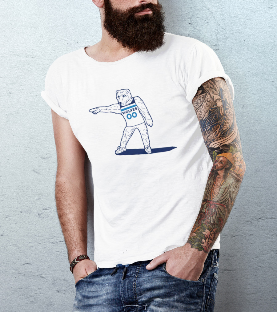 Wolves Team Mascot In Bold Athletic Stance T-Shirt