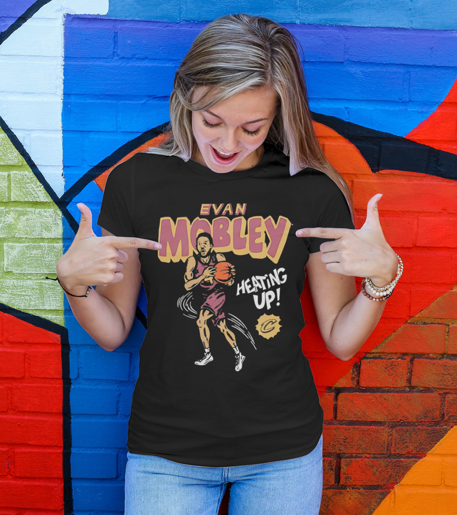 Evan Mobley Heating Up Cleveland Cavaliers Cartoon Basketball Player T-Shirt