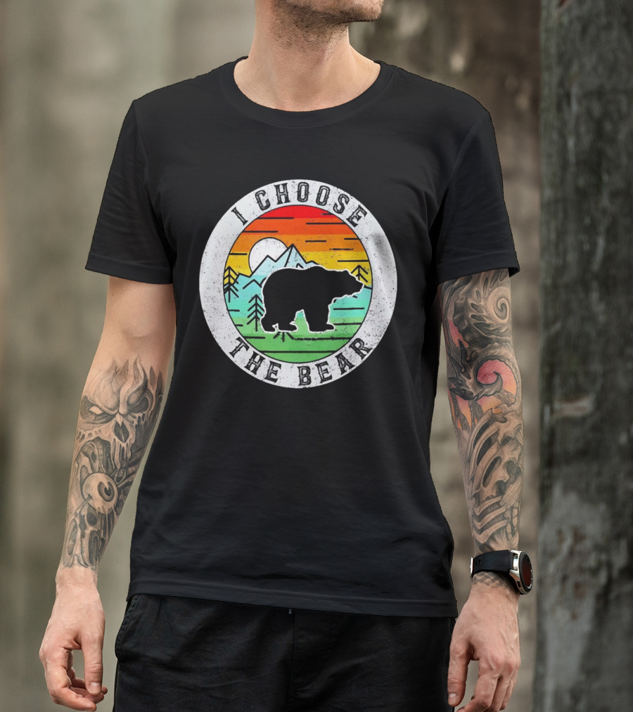 I Choose The Bear Vintage Sunset Mountains T-Shirt