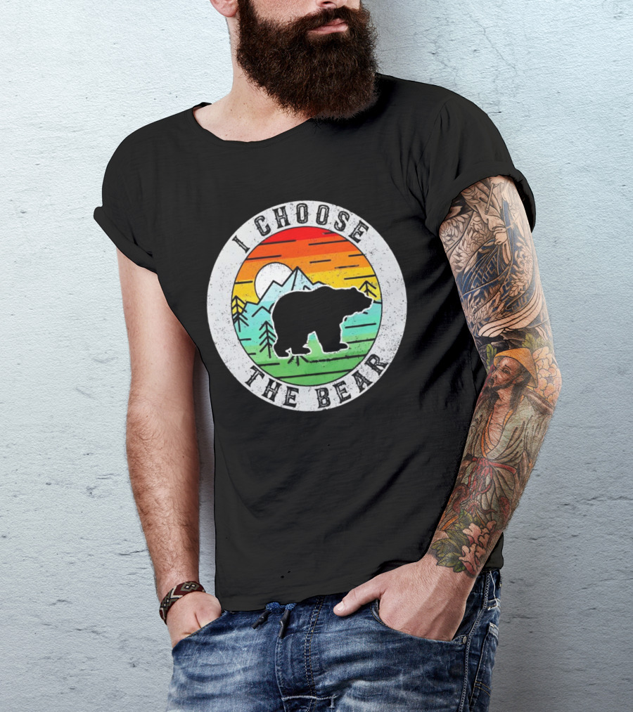 I Choose The Bear Vintage Sunset Mountains T-Shirt