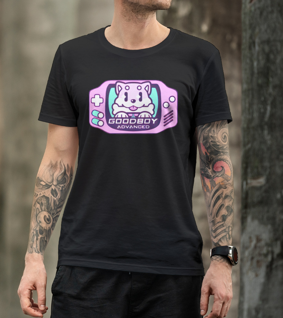 Goodboy Advanced Pastel Gaming Handheld Console Dog Character T-Shirt