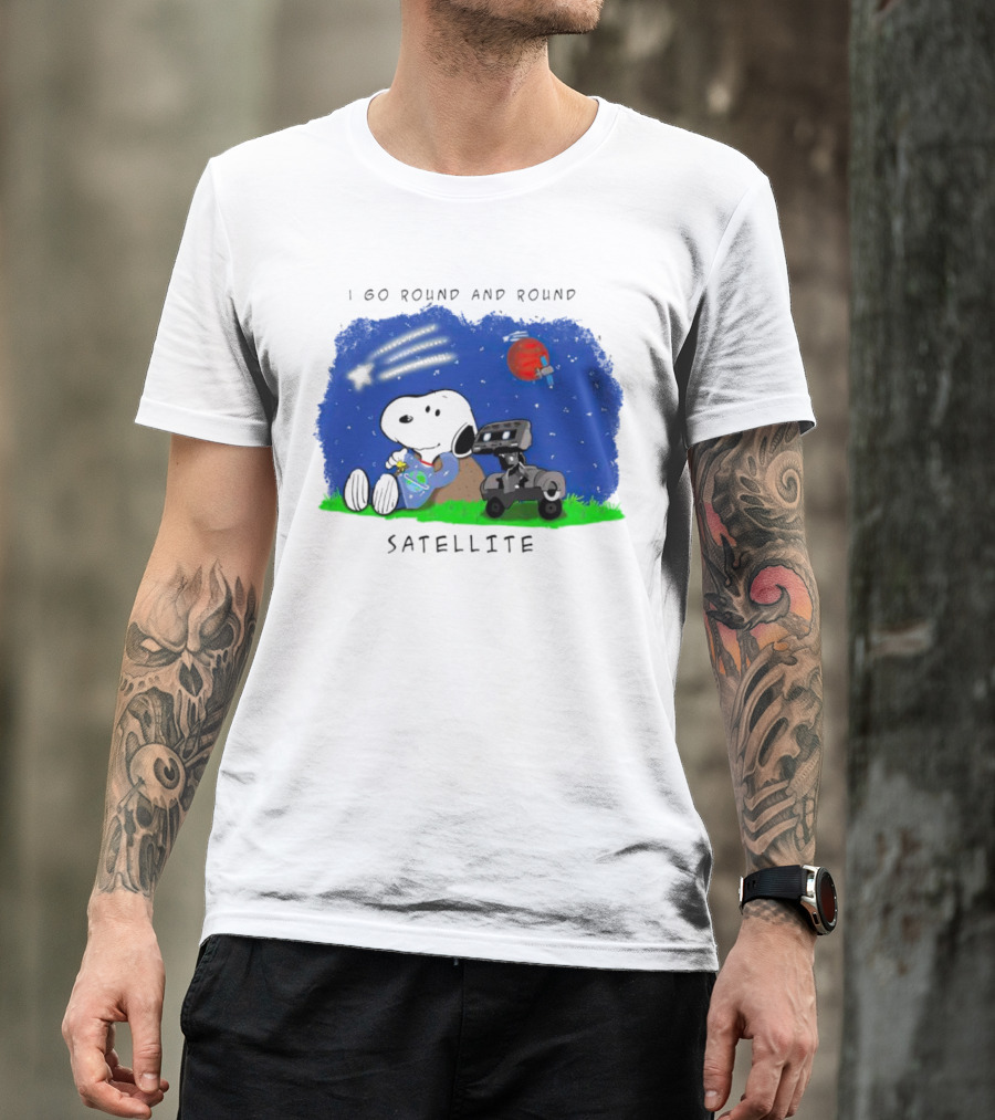 Snoopy I Go Round And Round Satellite Space Adventure T-Shirt