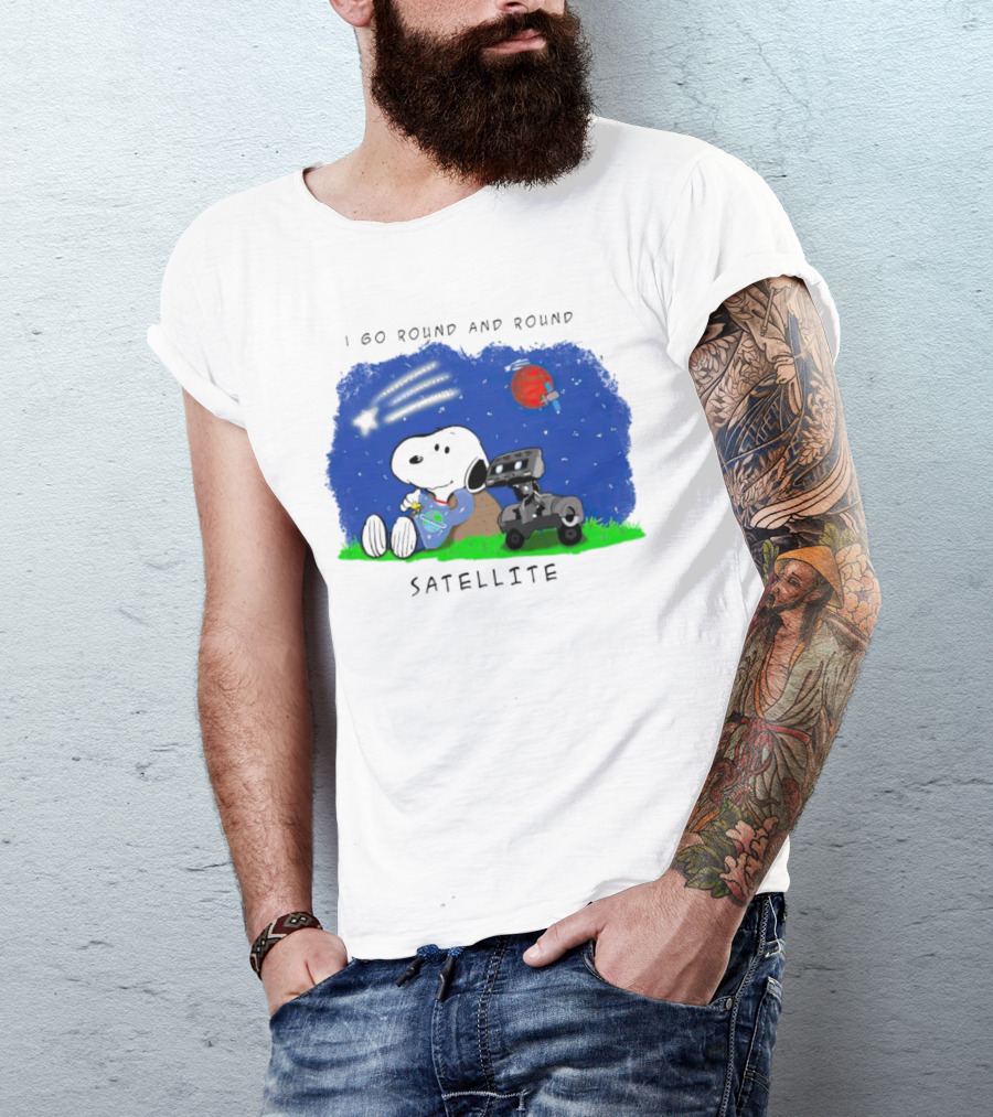 Snoopy I Go Round And Round Satellite Space Adventure T-Shirt