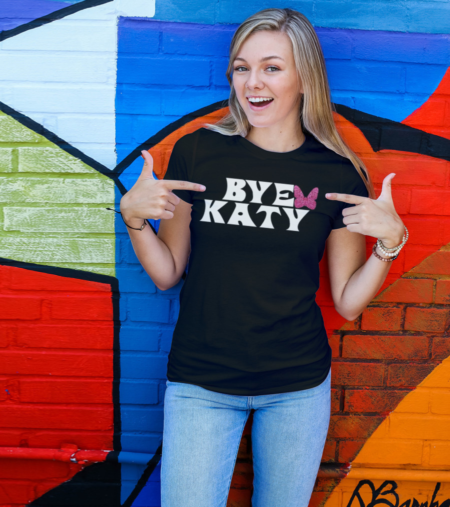 Bye Katy Pink Glitter Butterfly T-Shirt