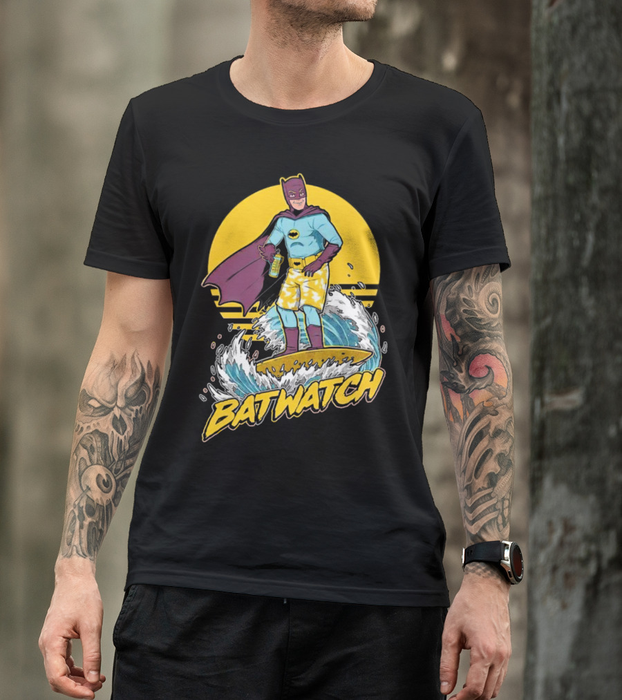 Batwatch Batman Surfing Bat Beach Summer T-Shirt