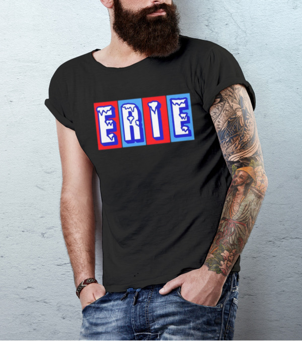 ERIE Ice Block Letters T-Shirt