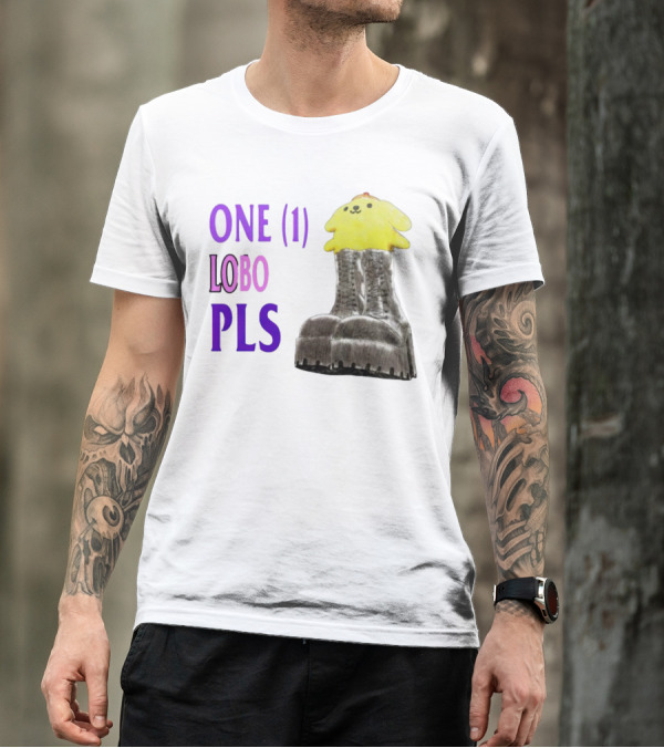 ONE (1) LOBO PLS Yellow Character Black Boots T-Shirt