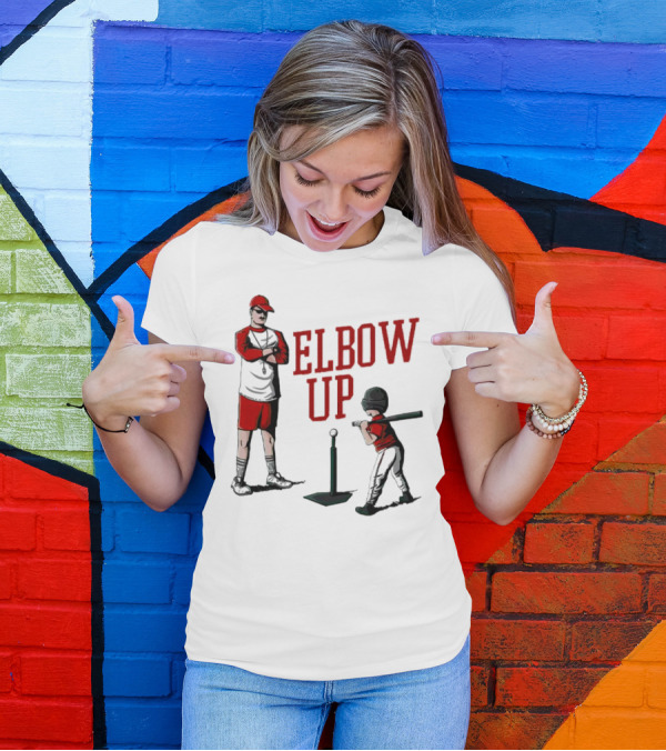Elbow Up Baseball Coach Batting Stance T-Shirt