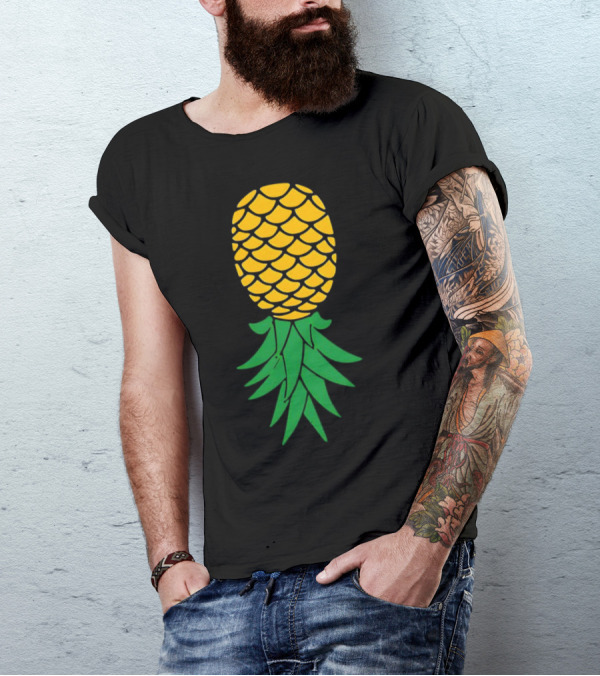 Upside Down Pineapple Yellow Green Scales T-Shirt