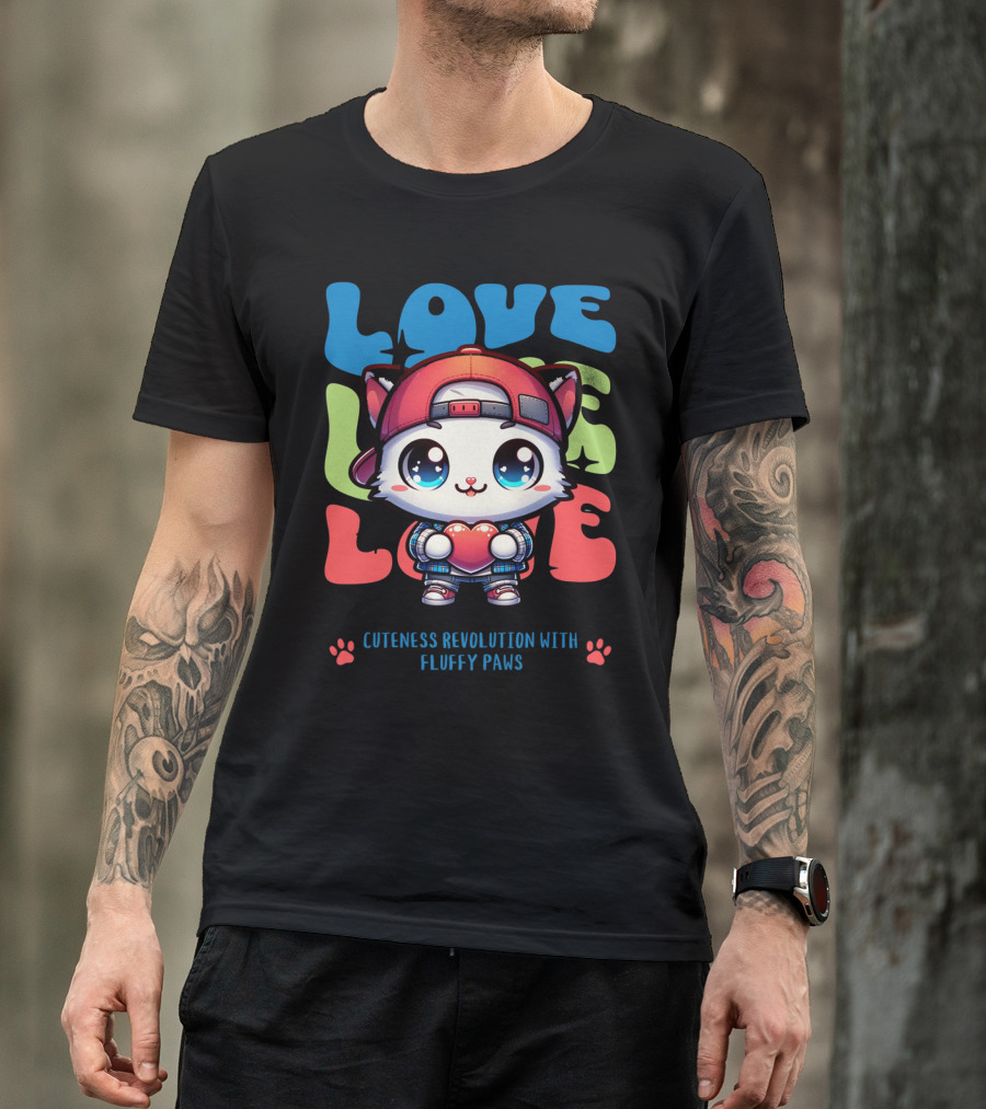 Love Love Love Cuteness Revolution With Fluffy Paws T-Shirt