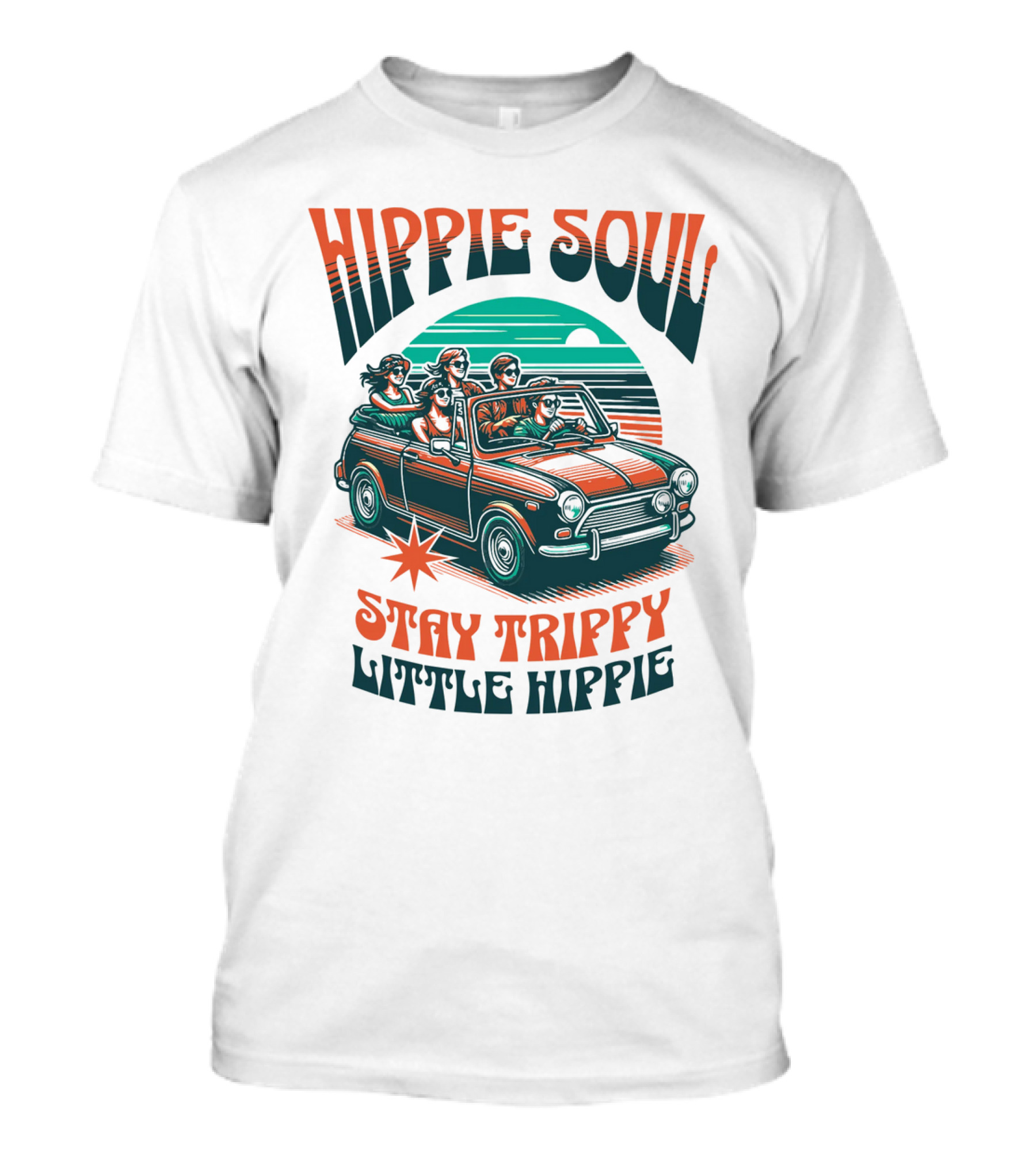 Hippie Soul Stay Trippy Little Hippie Retro Car Adventure T-Shirt