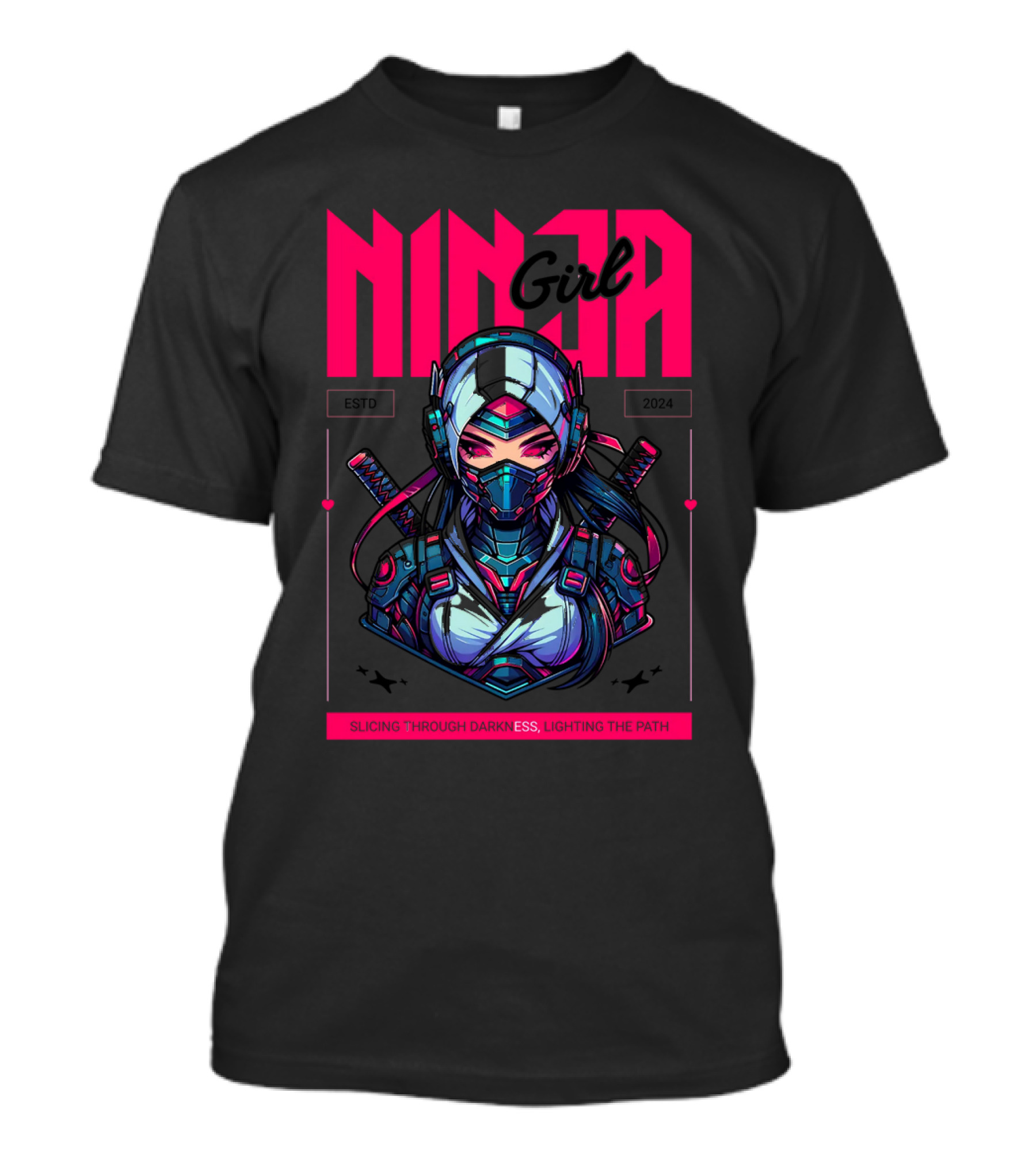 Ninja Girl ESTD 2024 Slicing Through Darkness Lighting The Path T-Shirt