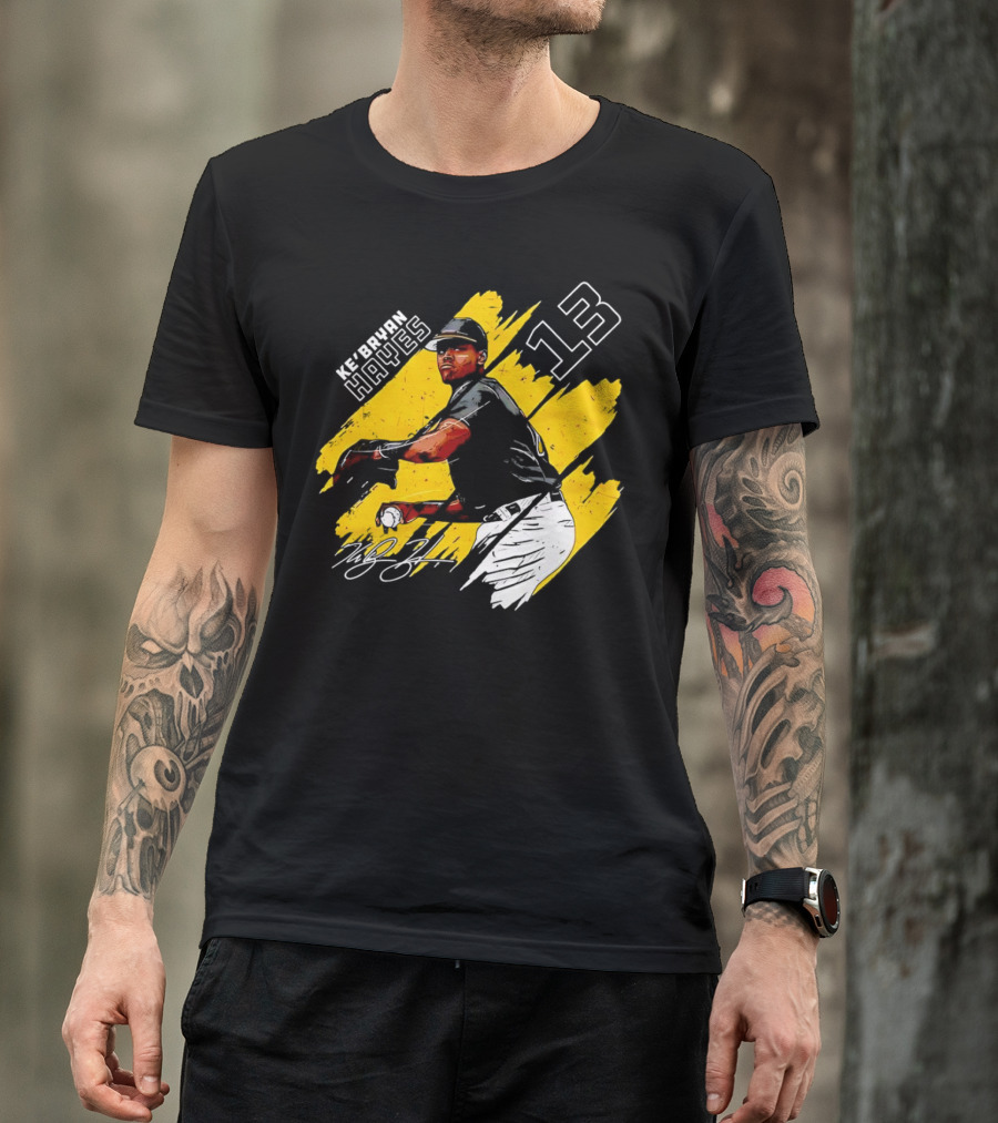 Ke’Bryan Hayes Pittsburgh Pirates Baseball 13 Signature Cartoon T-Shirt