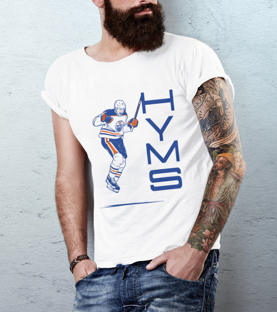 Zach Hyman Edmonton Oilers HYMS Hockey Player T-Shirt