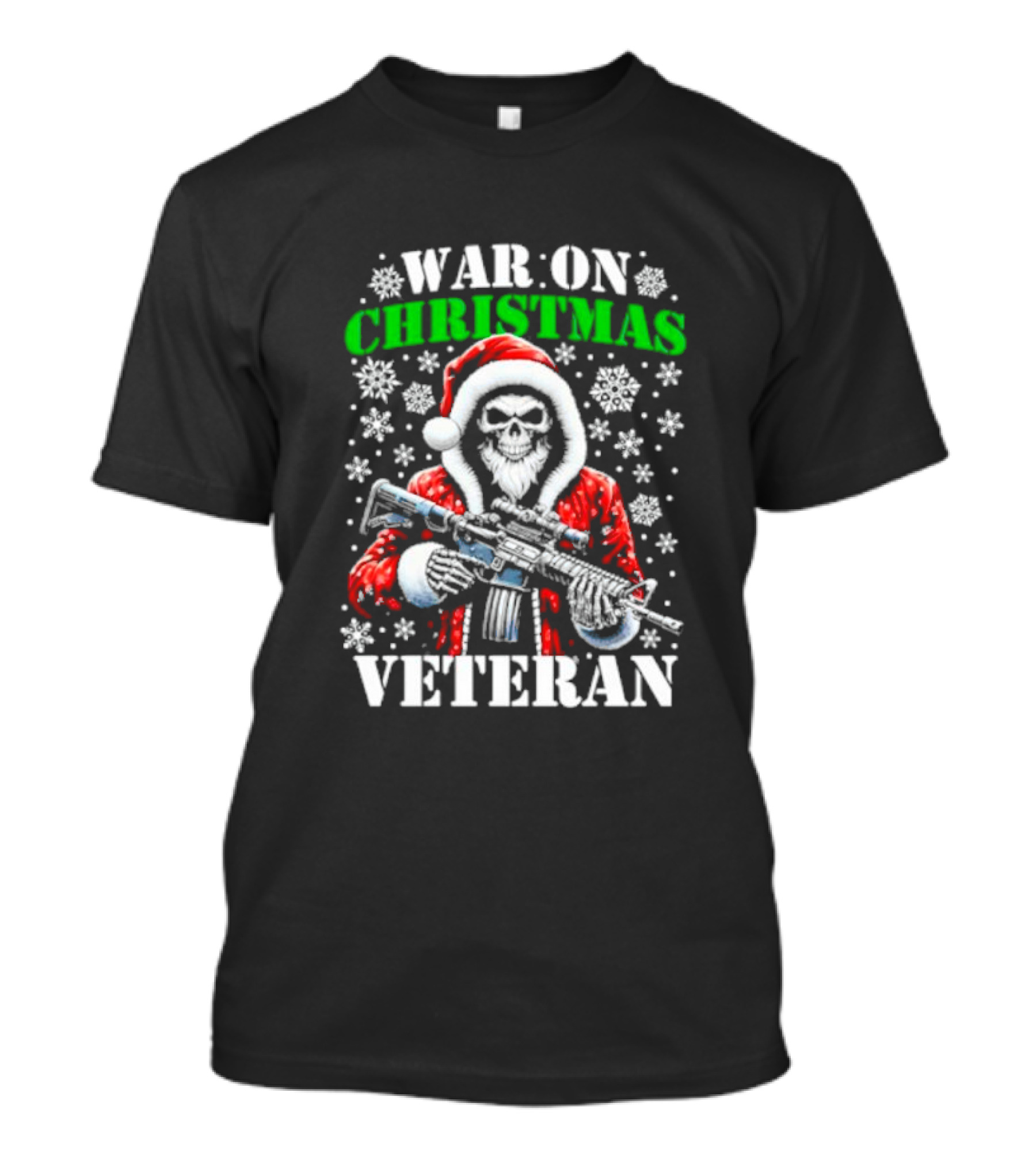 War On Christmas Veteran Skeleton Santa T-Shirt