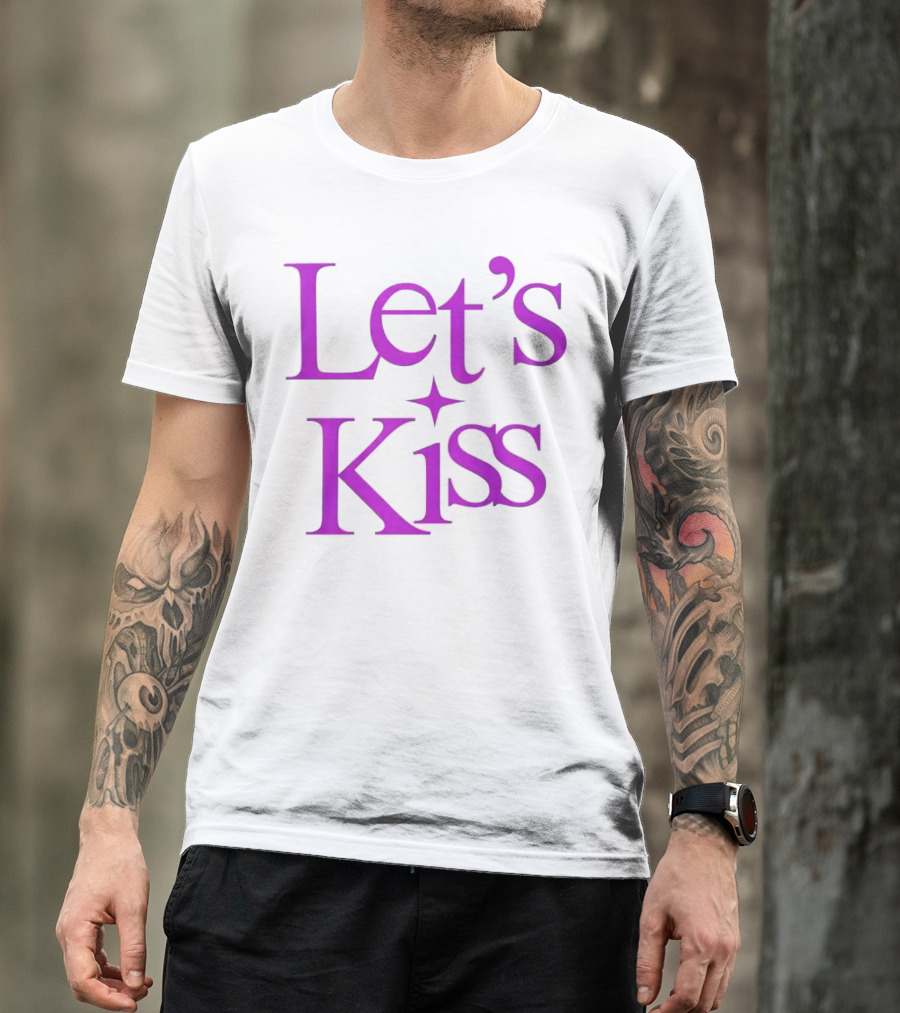 Let’s Kiss Starry Violet Text T-Shirt