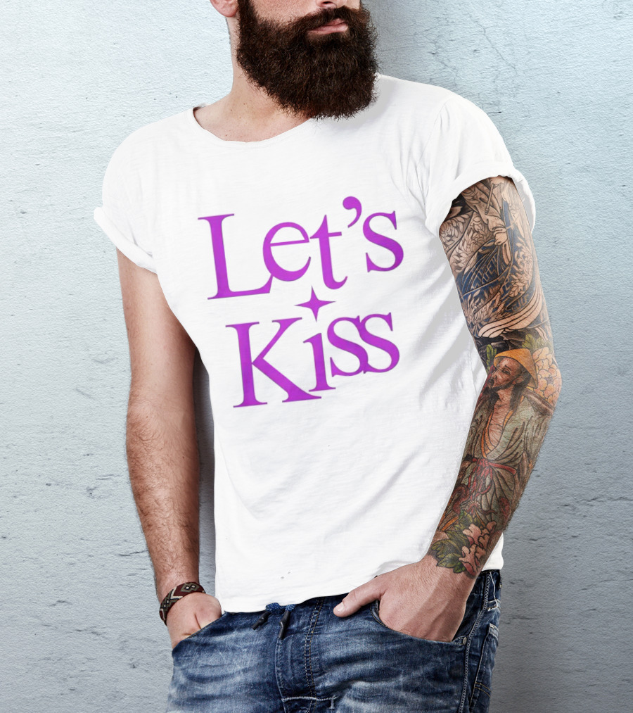 Let’s Kiss Starry Violet Text T-Shirt