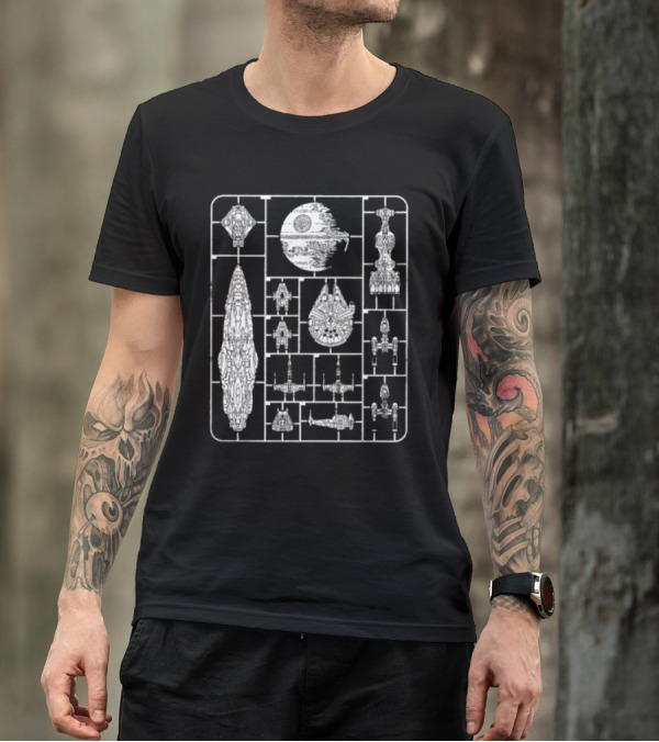 Star Wars Spacecraft Rebellion Model Kit Blueprint T-Shirt