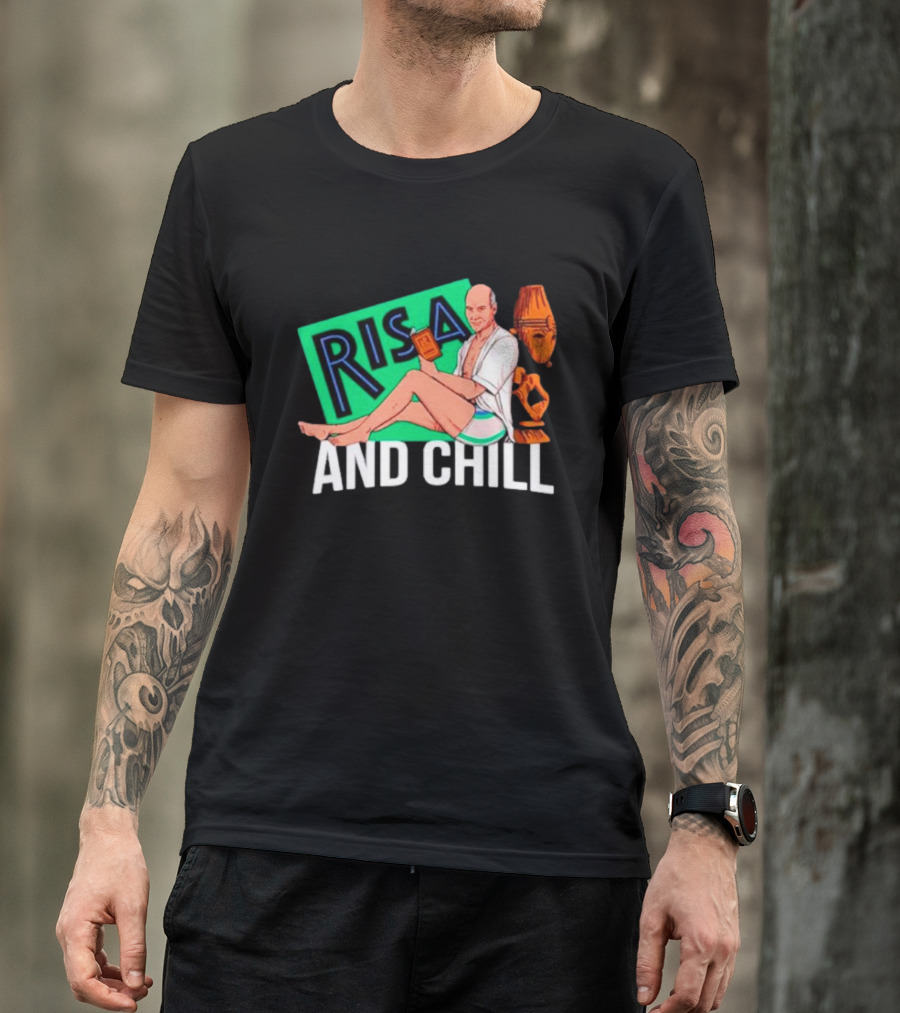 Risa And Chill Star Trek Parody Patrick Stewart Tropical Vacation Relaxation T-Shirt