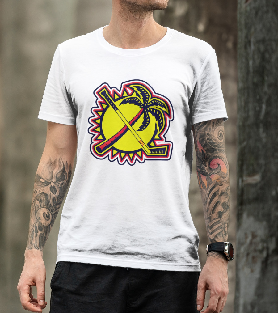 Florida Panthers Sun Coconut Tree Hockey Stick Palm T-Shirt