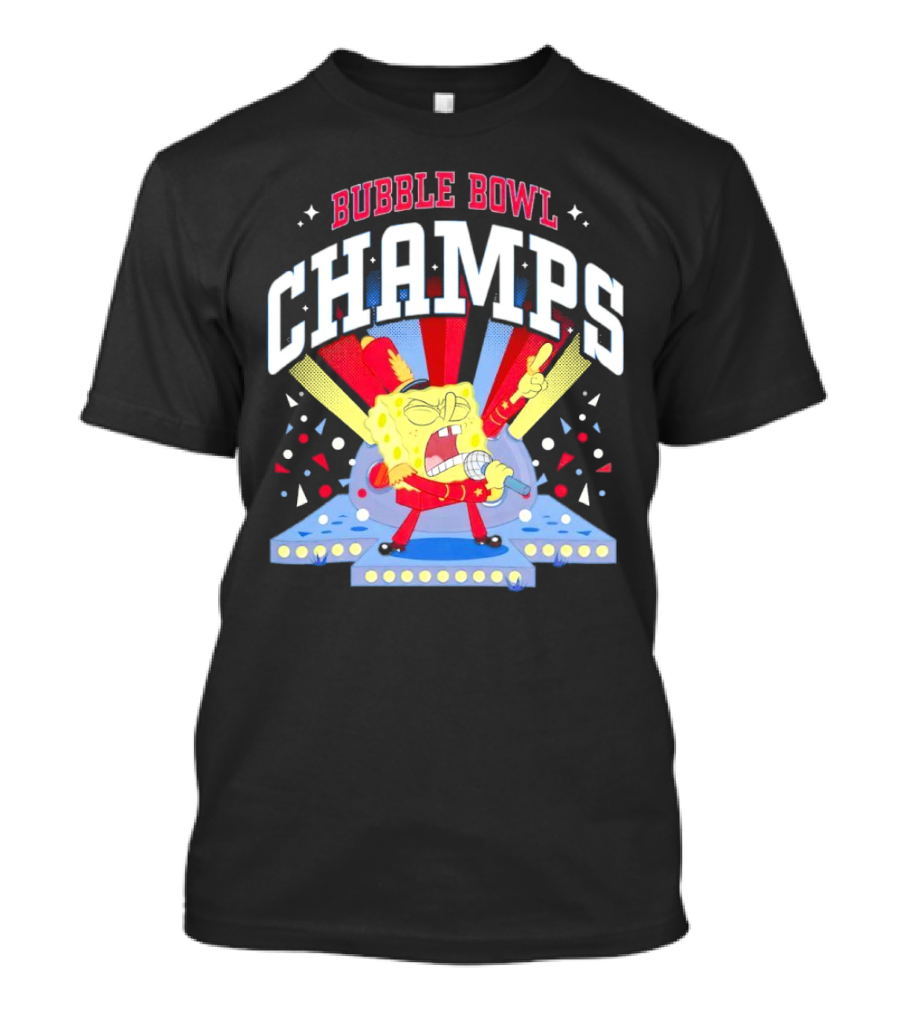 SpongeBob Bubble Bowl Champs Cartoon Singing Pose T-Shirt