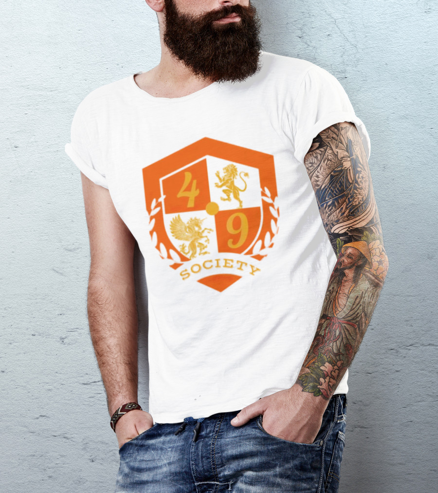 49 Society Crest With Heraldic Lion And Griffin Emblem T-Shirt