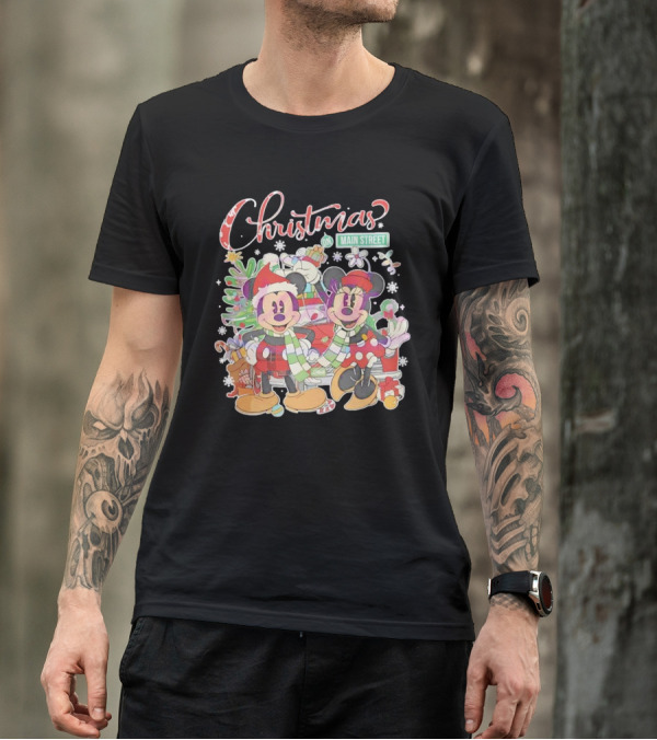 Christmas On Main Street With Mickey And Minnie T-Shirt