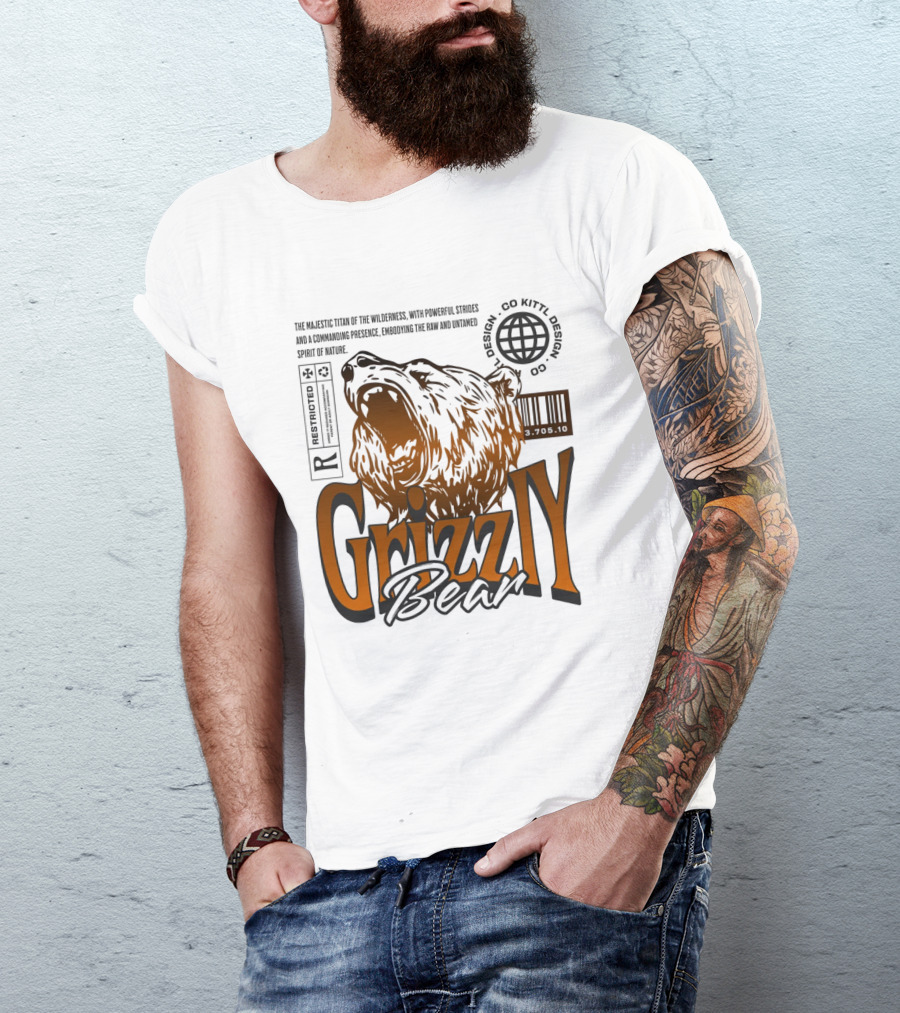 Grizzly The Majestic Titan Of The Wilderness Untamed Spirit T-Shirt