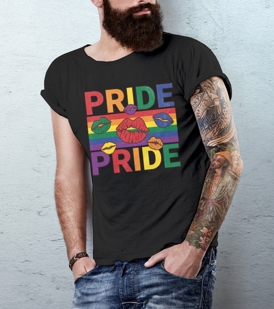Pride Kisses Rainbow Lips Pride T-Shirt