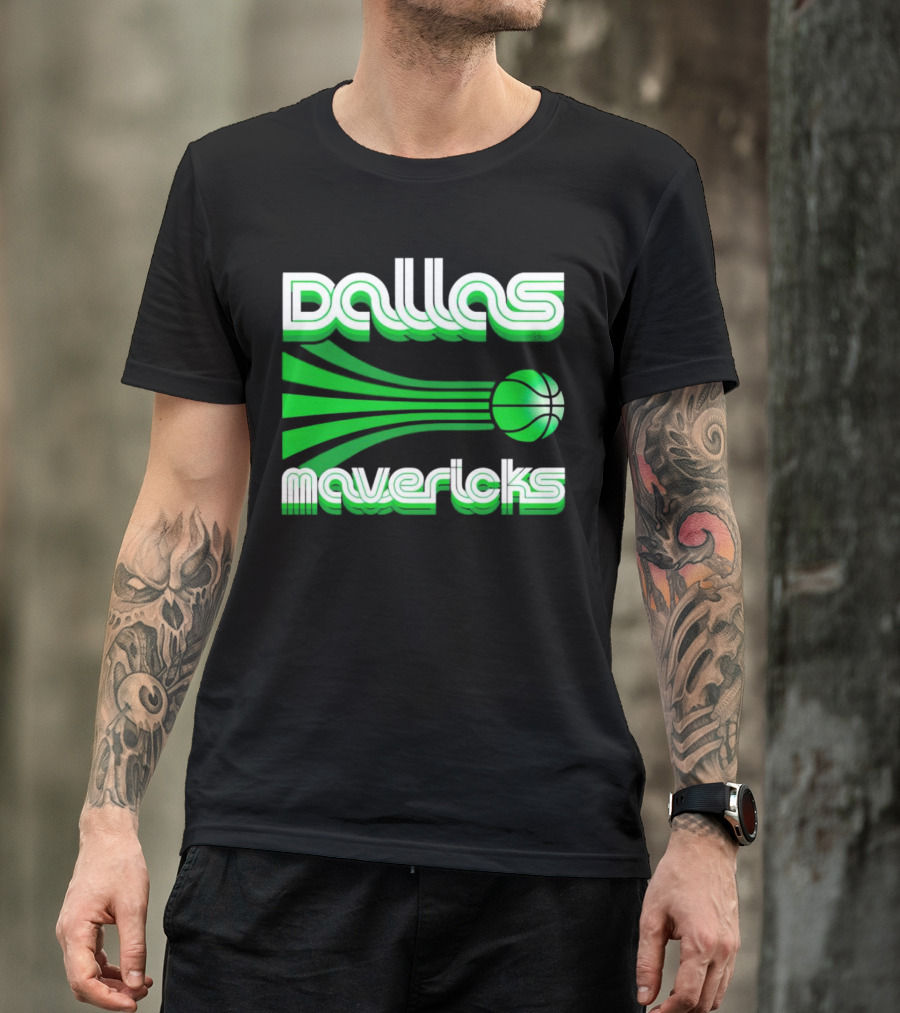 Dallas Mavericks Retro Green Basketball T-Shirt