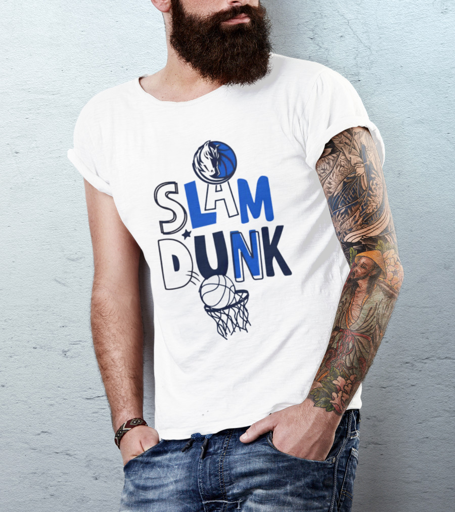 Dallas Mavericks NBA Slam Dunk Basketball T-Shirt