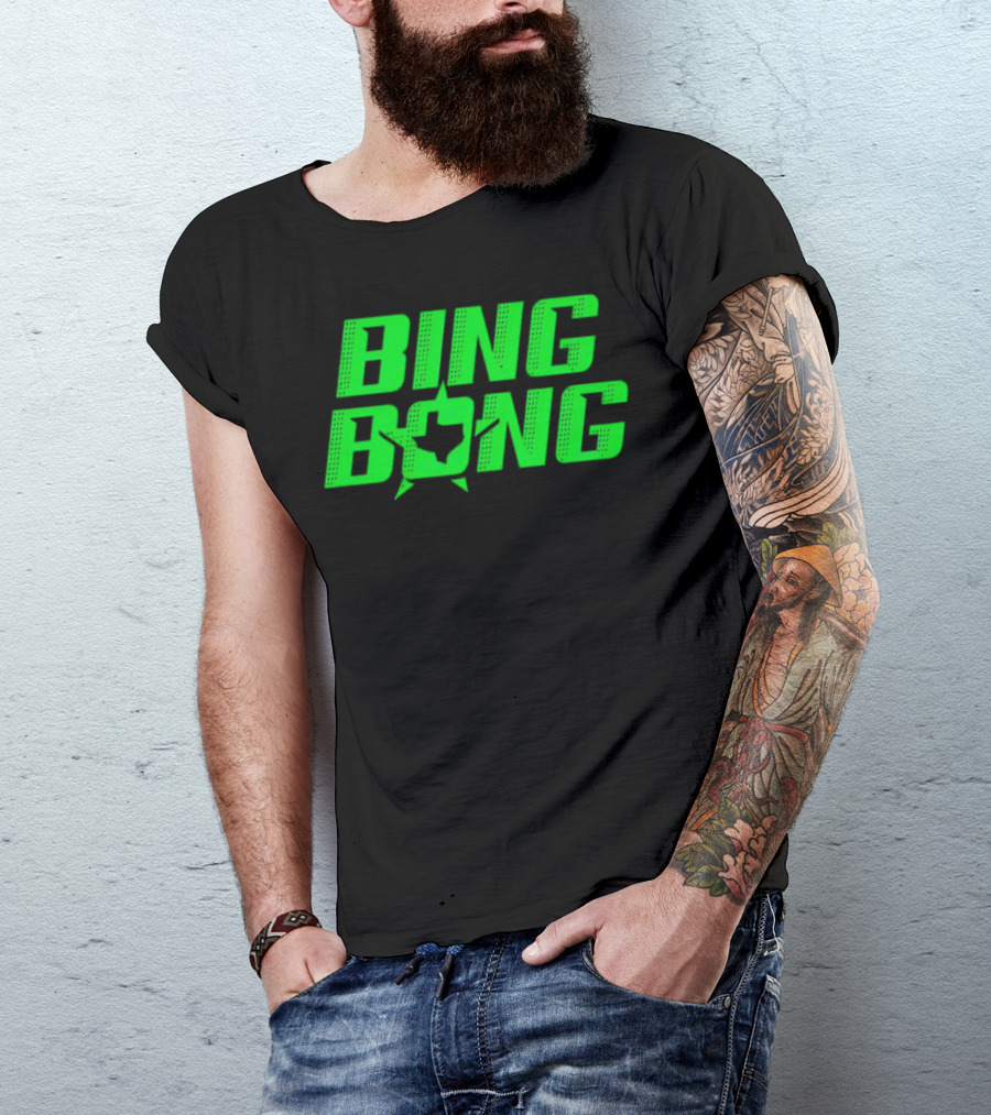 Dallas Stars Bing Bong Sports Text Logo Star Emblem T-Shirt