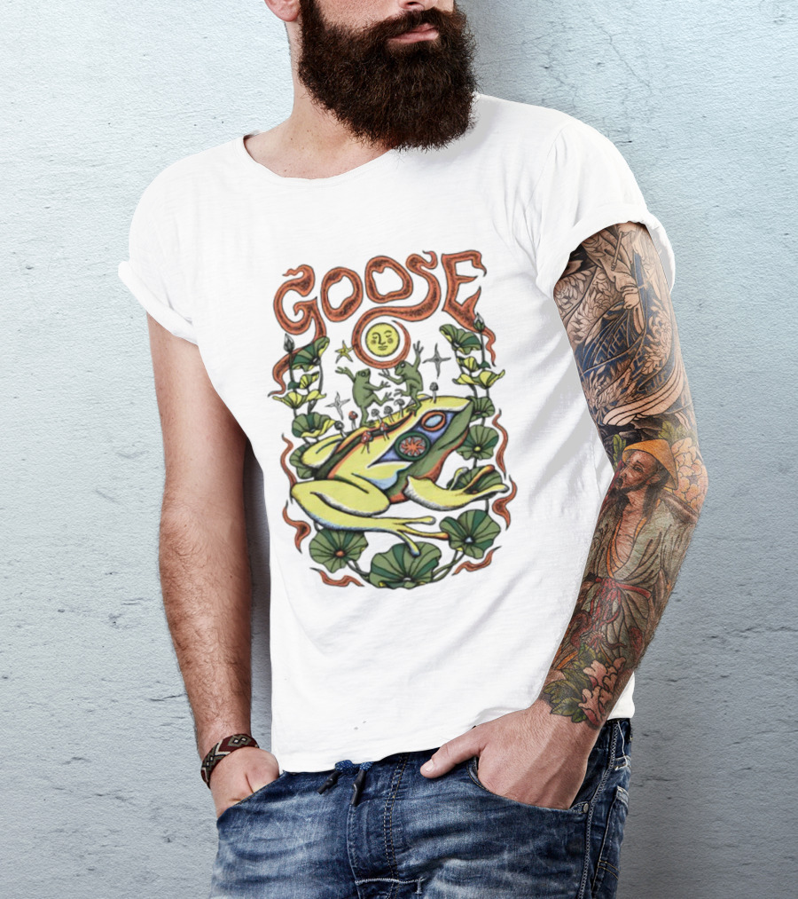 Goose The Band Frog Sun Nature Motif T-Shirt