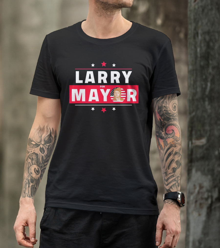 Larry For Mayor American Flag 2024 Campaign Stars T-Shirt