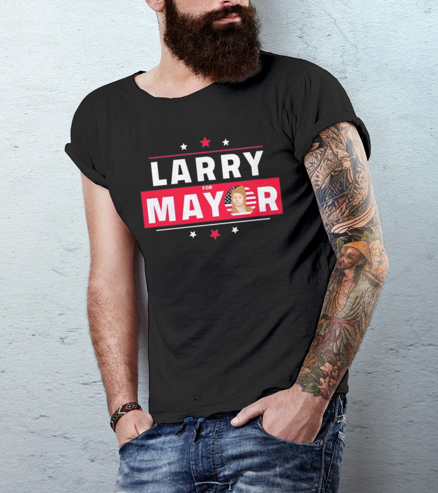 Larry For Mayor American Flag 2024 Campaign Stars T-Shirt