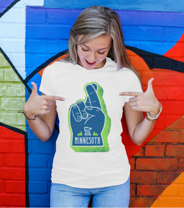 Minnesota Timberwolves Fingers Crossing Foam Hand T-Shirt