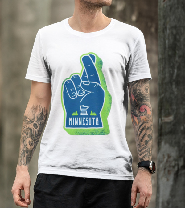 Minnesota Timberwolves Fingers Crossing Foam Hand T-Shirt
