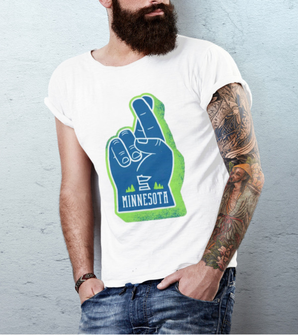 Minnesota Timberwolves Fingers Crossing Foam Hand T-Shirt