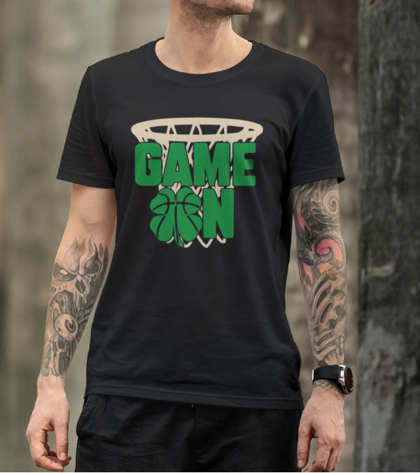 Boston Celtics Game On Basketball Net Clover T-Shirt