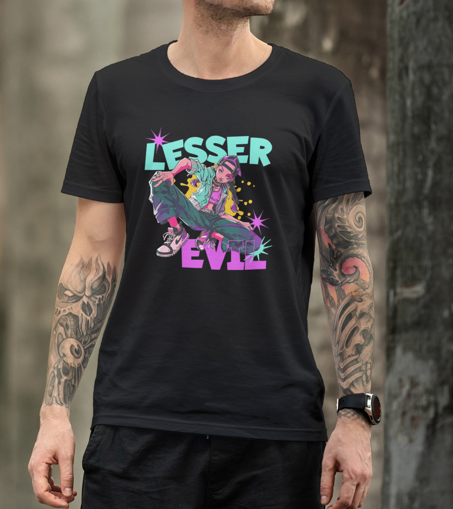 Lesser Evil Vintage Anime Hip Hop Style Streetwear T-Shirt