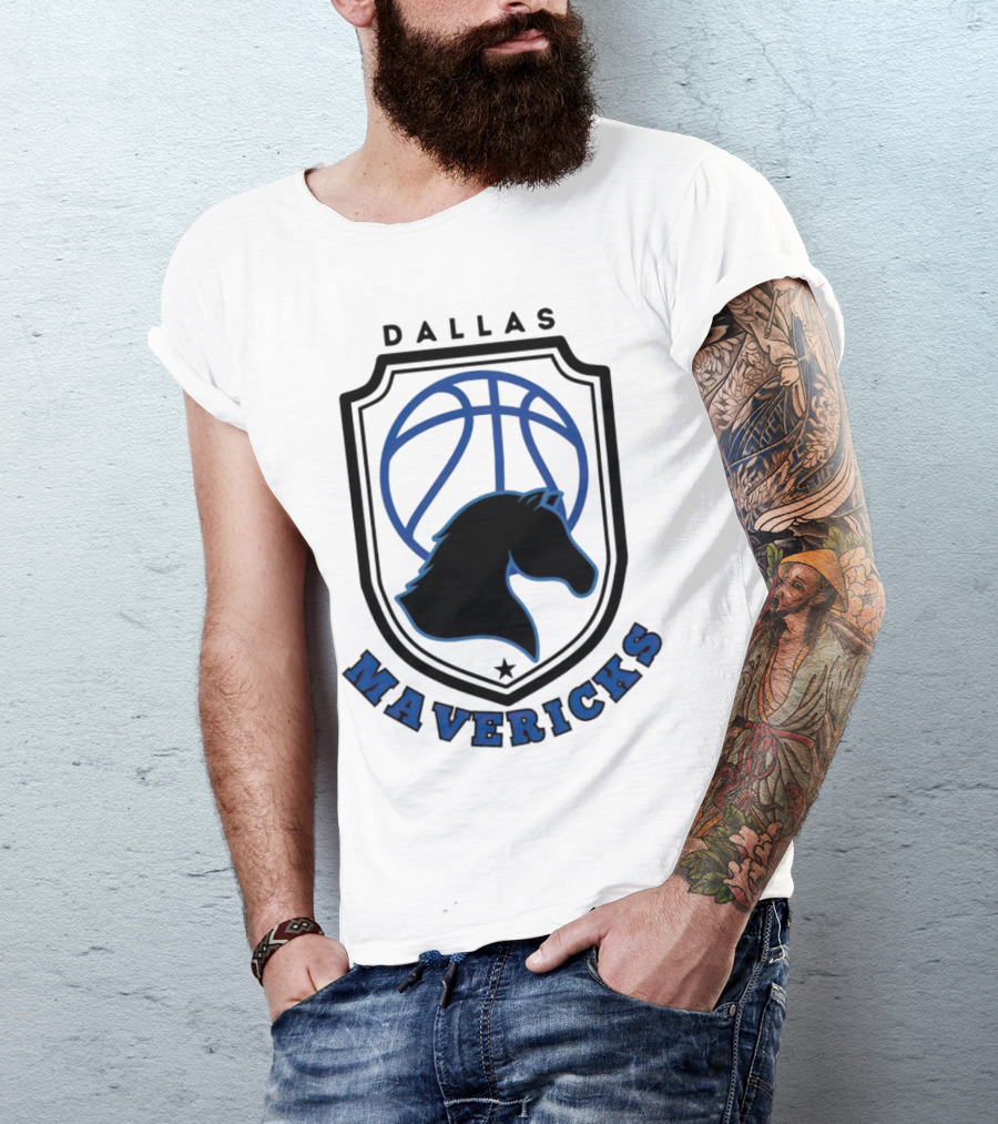 Dallas Mavericks Vintage NBA Basketball Logo Horse Emblem T-Shirt