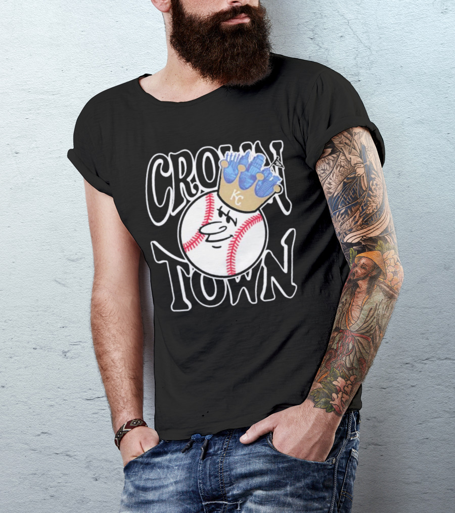 Crown Town Kansas City Royals Baseball Character With Crown T-Shirt