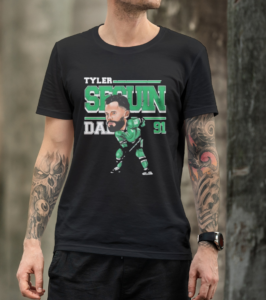 Tyler Seguin Dallas 91 Cartoon Hockey Player T-Shirt