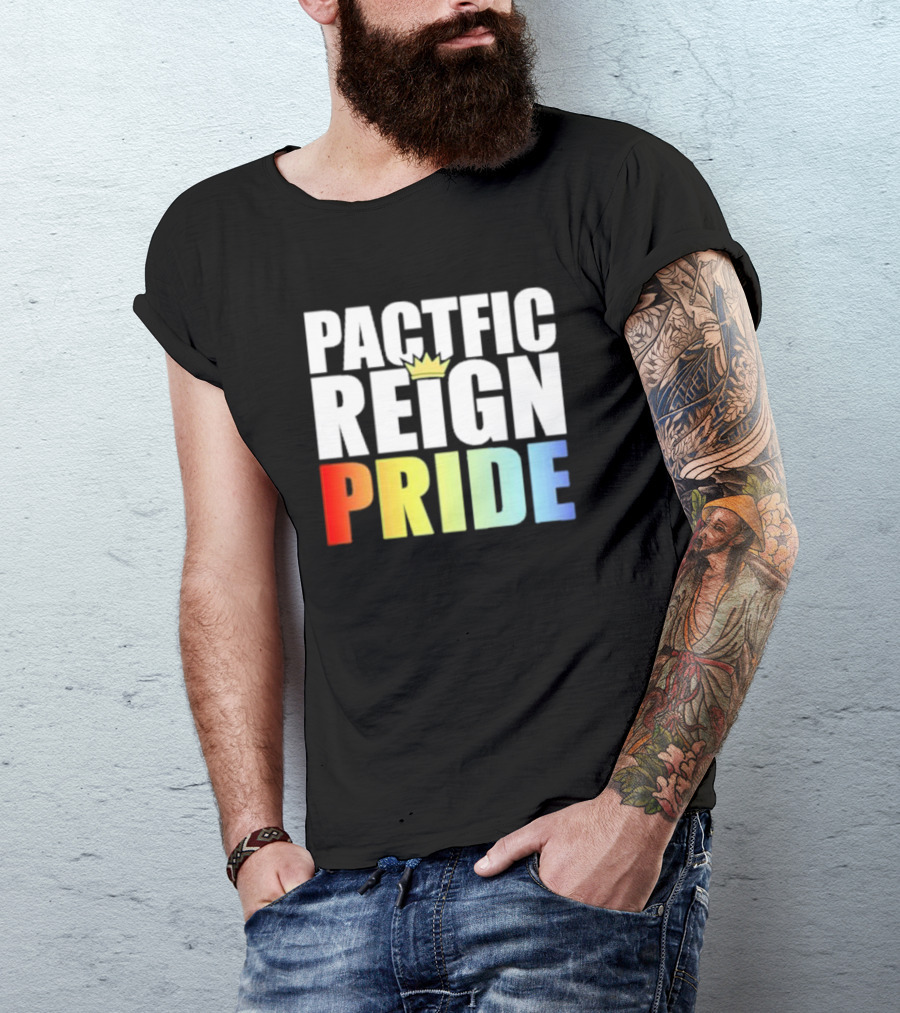 Pacific Reign Pride Crown Rainbow Colors T-Shirt