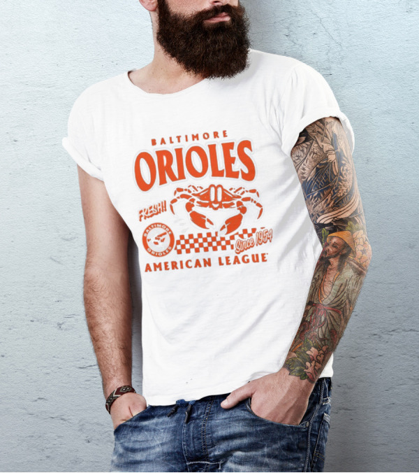 Baltimore Orioles Fresh Crab Since 1954 American League Baseball Retro Team T-Shirt