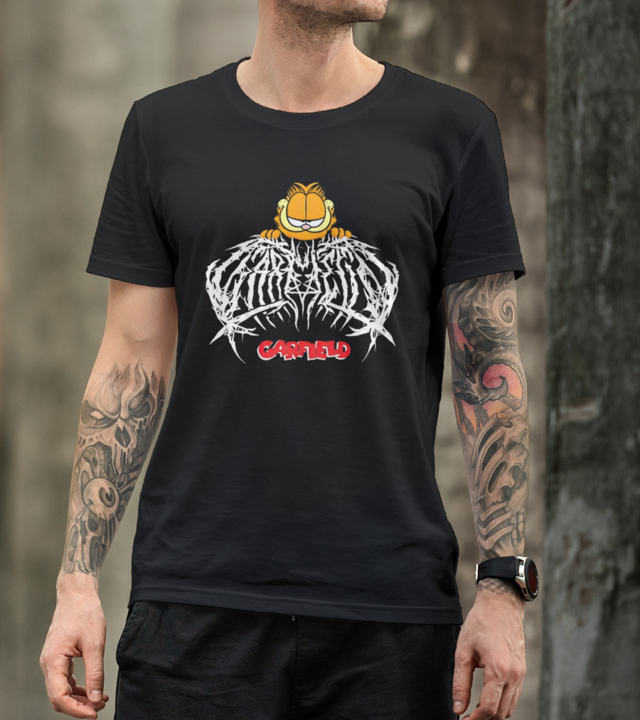 Garfield Death Metal Logo With Garfield T-Shirt