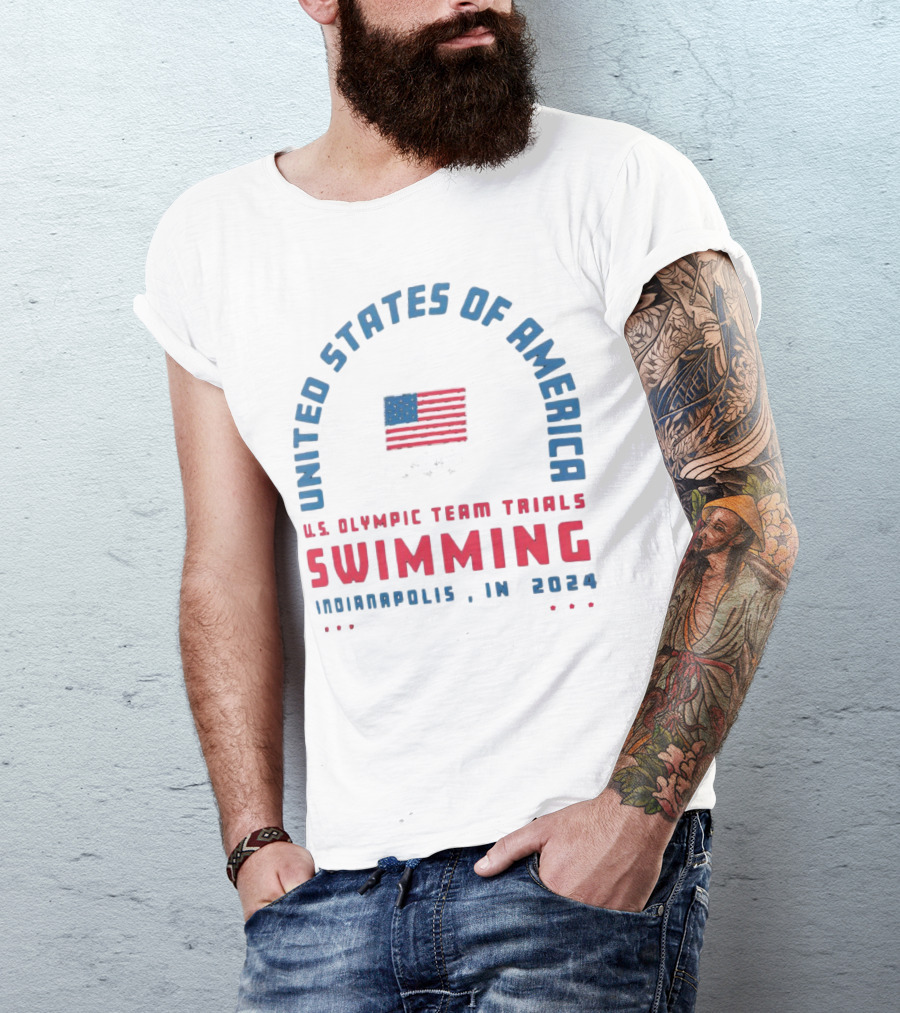 UNITED STATES OF AMERICA U.S. OLYMPIC TEAM TRIALS SWIMMING INDIANAPOLIS IN T-Shirt