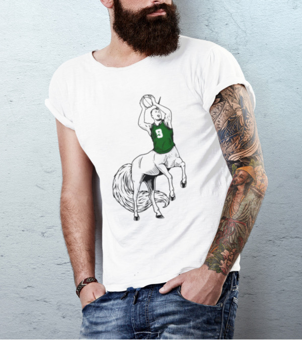 Kristaps Porzingis Unicorn Centaur Basketball Jumper 9 T-Shirt