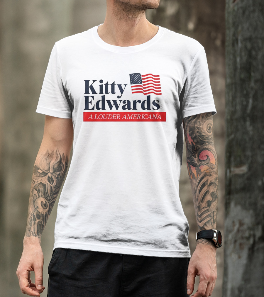 Kitty Edwards A Louder Americana American Flag T-Shirt